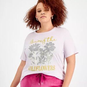 Love Tribe Trendy Plus Size Wildflowers Graphic T-Shirt